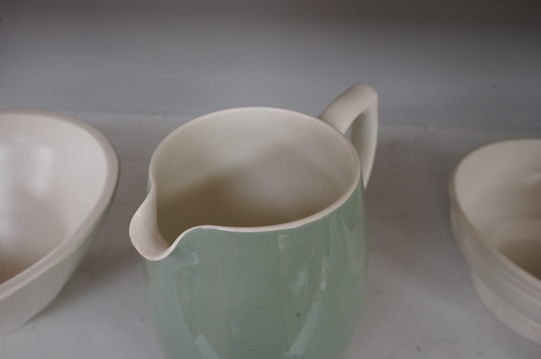 Keith Murray for Wedgwood, a green jug, 20.5cm high